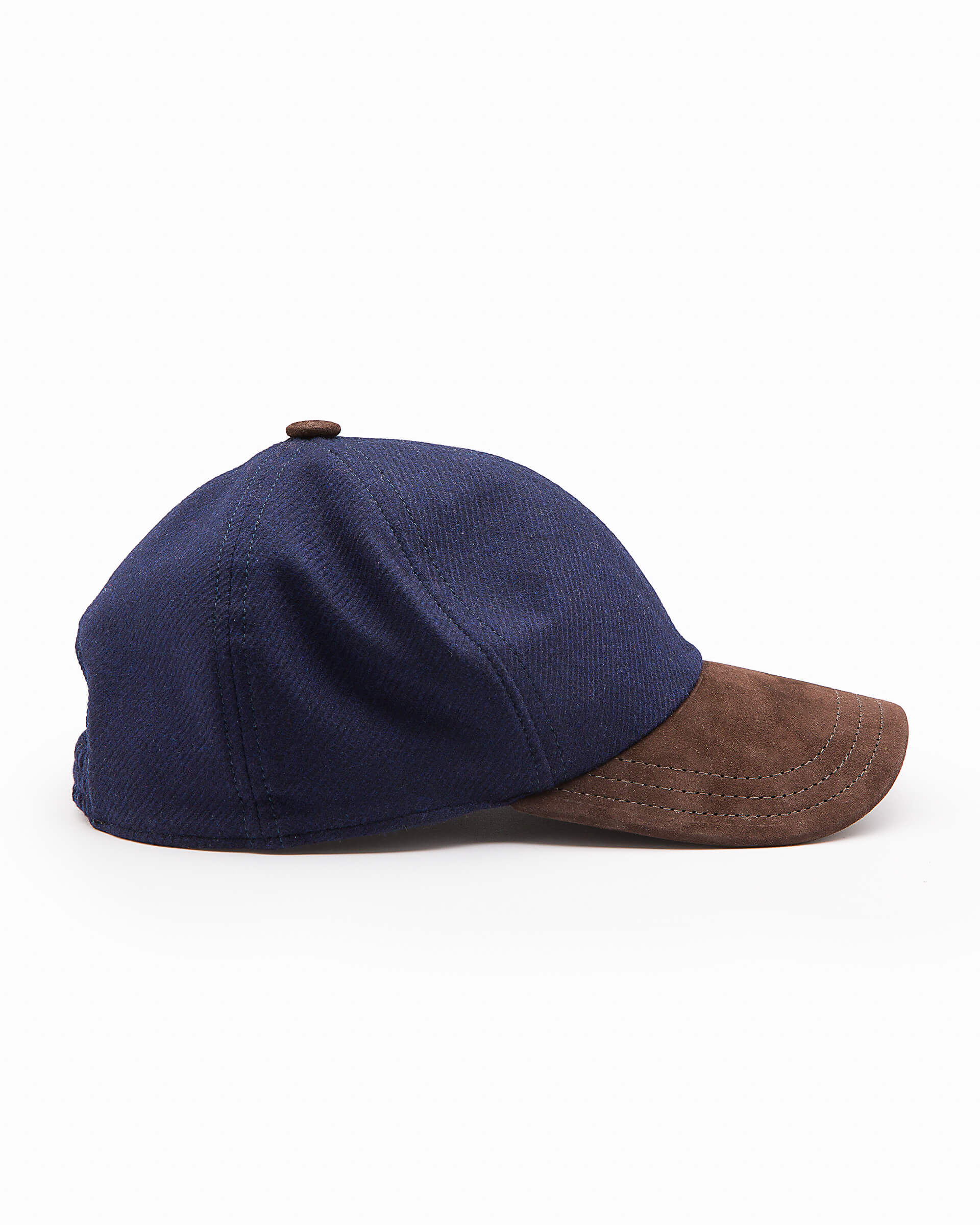 Baseball cap made of cashmere eclipse blue with water-repellent hat visor -  Andrea Ventura Firenze