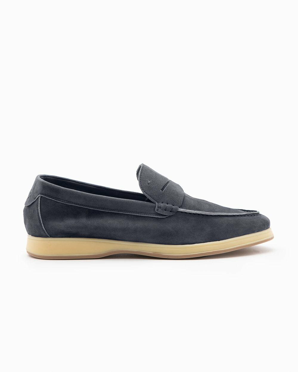 Aquariva 80 night blue suede penny loafer - Andrea Ventura Firenze