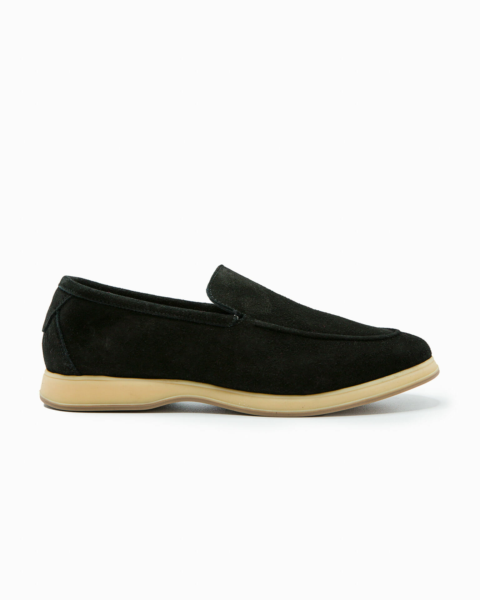 Womens black deals loafers suede
