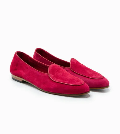 Red suede loafers womens hotsell