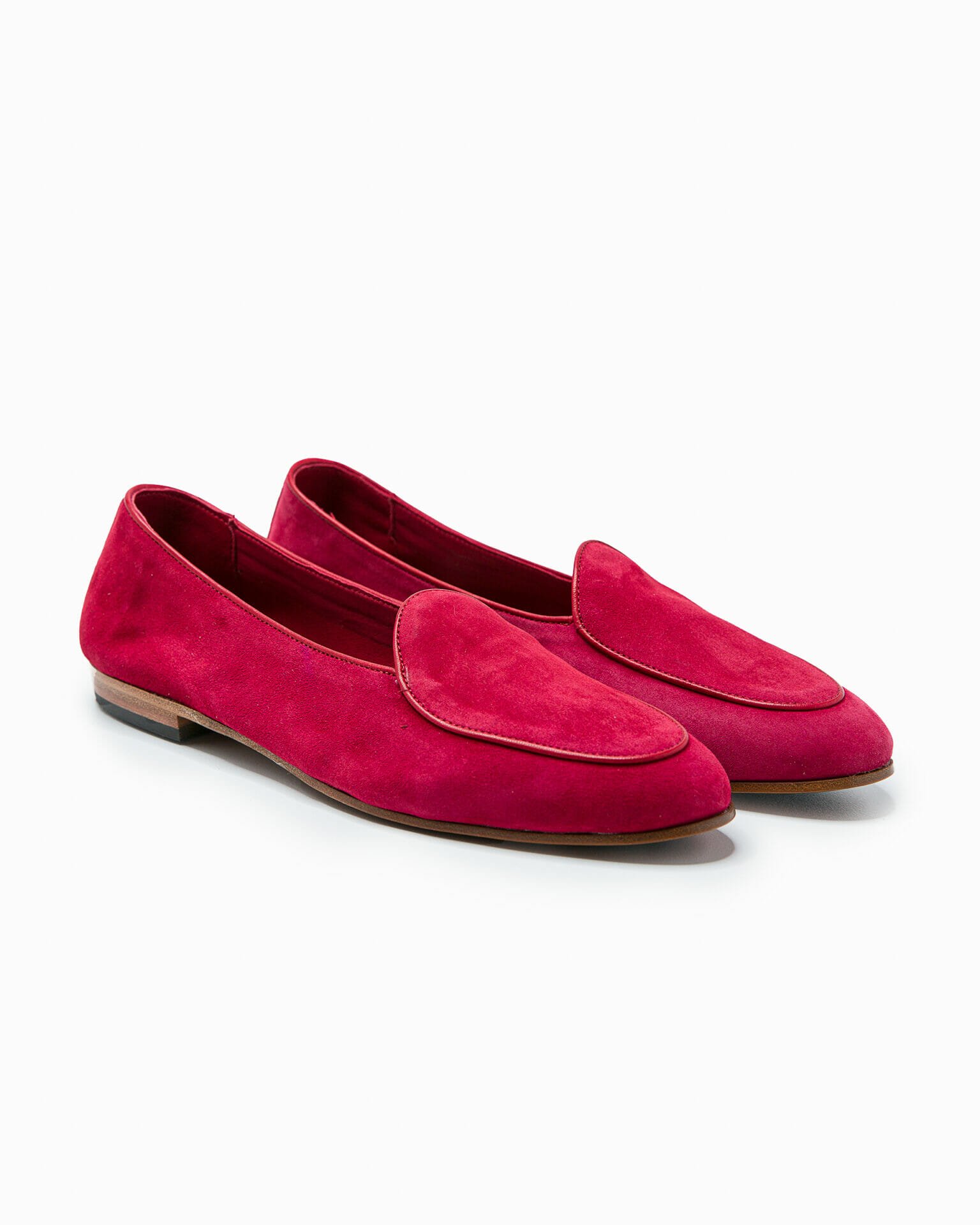 red suede loafers